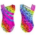 thumbnail image 5 of iiniim Kids Girls Shiny Metallic Ballet Dance Leotard Sleeveless Tank Gymnastics Dancewear 4-14 Colorful 4, 5 of 7