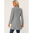thumbnail image 4 of Abrigo largo elegante de invierno para mujer con cuello en V y un solo pecho Gris L, 4 of 6