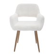 thumbnail image 5 of Faux Fur Modern Dining Chairs, Upholstered Accent Chairs with Metal Legs, Side Chair for Dining Room Bedroom Leisure(White), 5 of 8