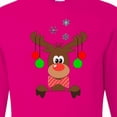 thumbnail image 4 of Inktastic Cute Christmas Reindeer with Red Nose, Ornaments and Bow Tie Long Sleeve T-Shirt, 4 of 5