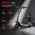 thumbnail image 3 of AKLUER Kids Electric Scooter, Bluetooth Speaker Foldable Scooter with Seat & Carry Basket & LED Light Strip, 11MPH 132lbs Max Load E Mopeds (35.43 x 8.27 x 18.11 Inches), 3 of 9