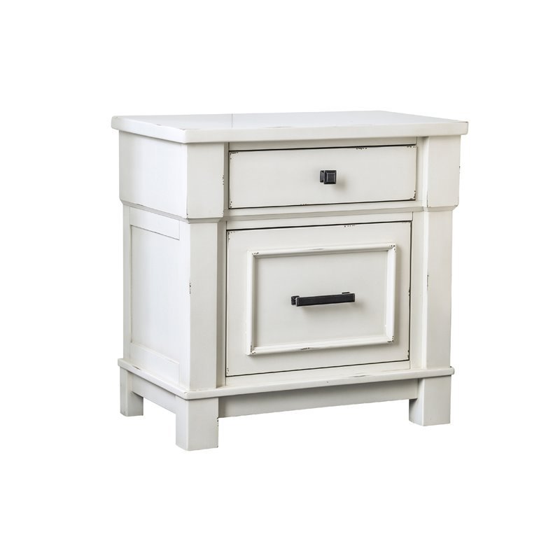 Furniture of America Milton Transitional Wood Nightstand in Antique