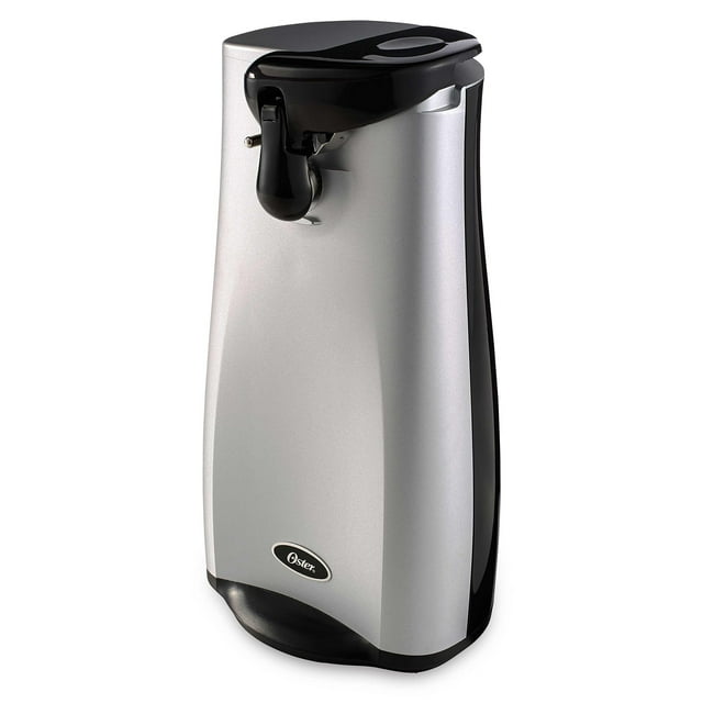 Abrelatas eléctrico Oster con afilador de cuchillos de acero inoxidable