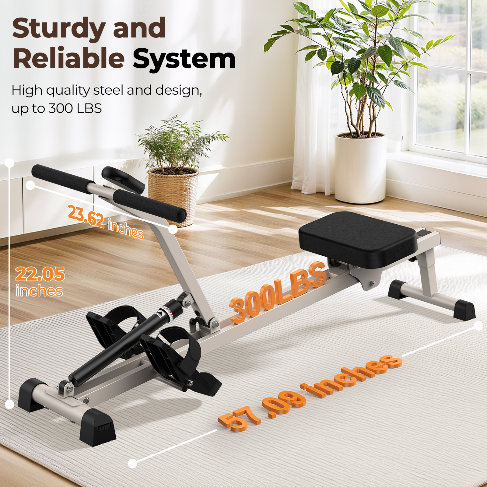 UPGO Rowing Machine Rower 300lbs Capacity photo 3