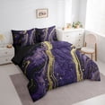 thumbnail image 3 of Homewish Mystic Purple Marbling Bedding Comforter Set 7pcs for Women, Art Abstract Marble Queen Bedding Sets, Watercolor Reversible Queen Sheet Sets, Luxury Bedroom Decor, 3 of 7