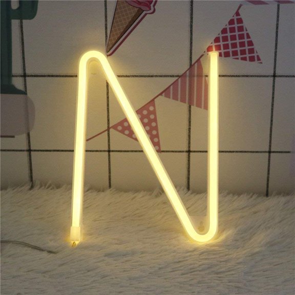 LINLIN Neon Sign, Letter Neon Signs Neon Alphabet Light Light Up LED Letters Lights Light Up Marquee Letters Lights Battery USB Warm White