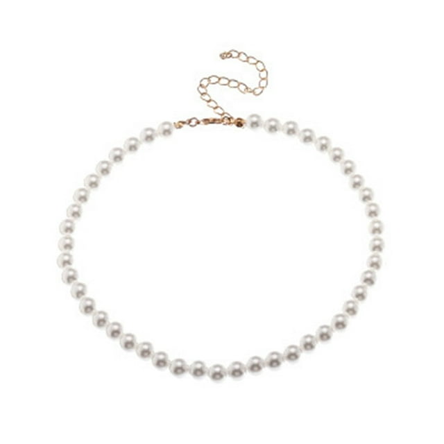 1/5 Pcs Necklace Elegant Fine Workmanship Jewelry Faux Pearl Chocker for Daily Use