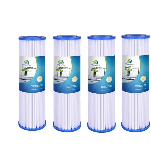 CFS 4-Pack Pleated Polyester Sediment 2-Stage Whole House Water Filters Usable for Drinking Water