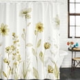thumbnail image 2 of Yellow Spring Floral Shower Curtain, Waterproof Shower Curtains for Bathroom, Summer Flowers Botanical Elegant Washable Fabric Bathtub Curtain Set Bath Decor with 12 Hooks 48"x72", 2 of 8