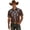 Brown, variant on Tshirts Shirts For Men Cowboy Print Short Sleeve Casual Button Down Camp Classic Yoke Male Tees