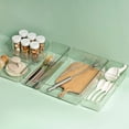 thumbnail image 4 of Namzi Stackable Clear Drawer Organizer Narrow Makeup Vanity Storage Bins and Office Desk Drawer Dividers 11.4 * 3.5 * 2.4inch (Transparent), 4 of 5