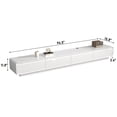 thumbnail image 4 of Blotout 94.5''Minimalist Floating TV Stand, Modern Wall-Mounted Media Console with Rounded Edge Hidden Handle & 4 Drawers for Wall-mounted TV Up to 110'', High-gloss White, 4 of 8