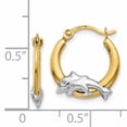 thumbnail image 4 of 14K & Rhodium Dolphin Hoop Earrings, 4 of 4