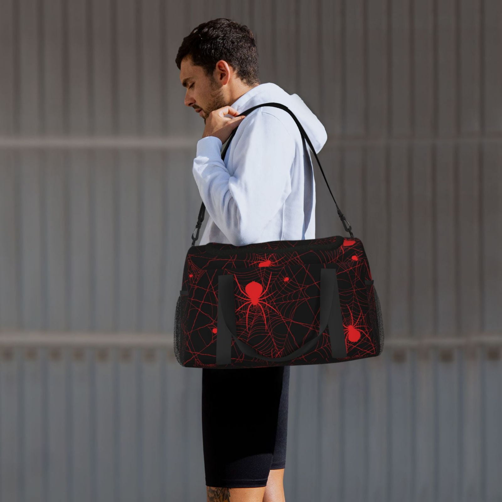 Fuzoiu Red Spider On The Web Print Travel Duffle Bag,Carry On Tote Bags,Duffel Bag,Sport Gym Bag, Hospital Bag for Labor and Delivery, Overnight Bag,Luggage Bag