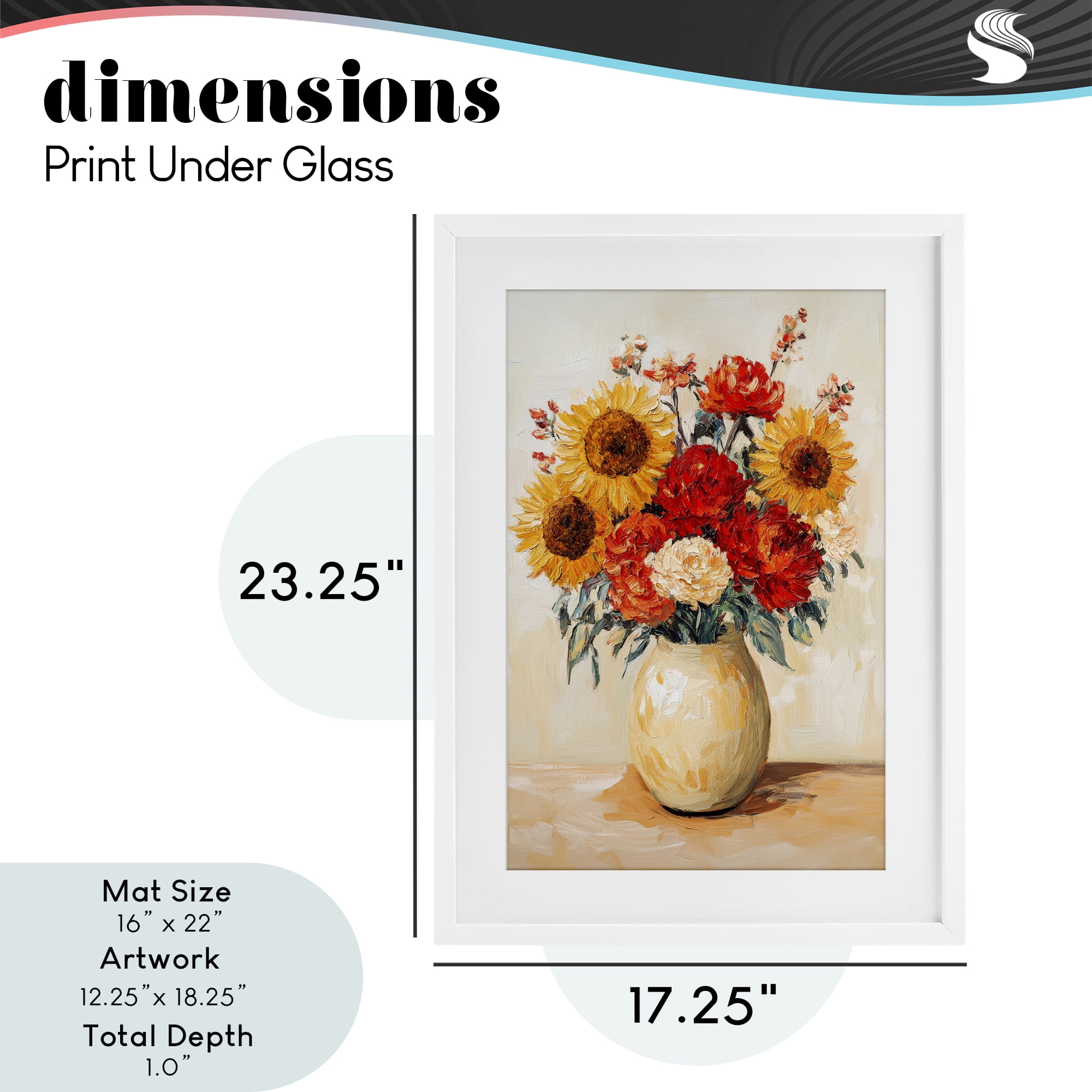 Charming Bouquet of Fall White Framed Print Under Glass, design by Petal Prints Design