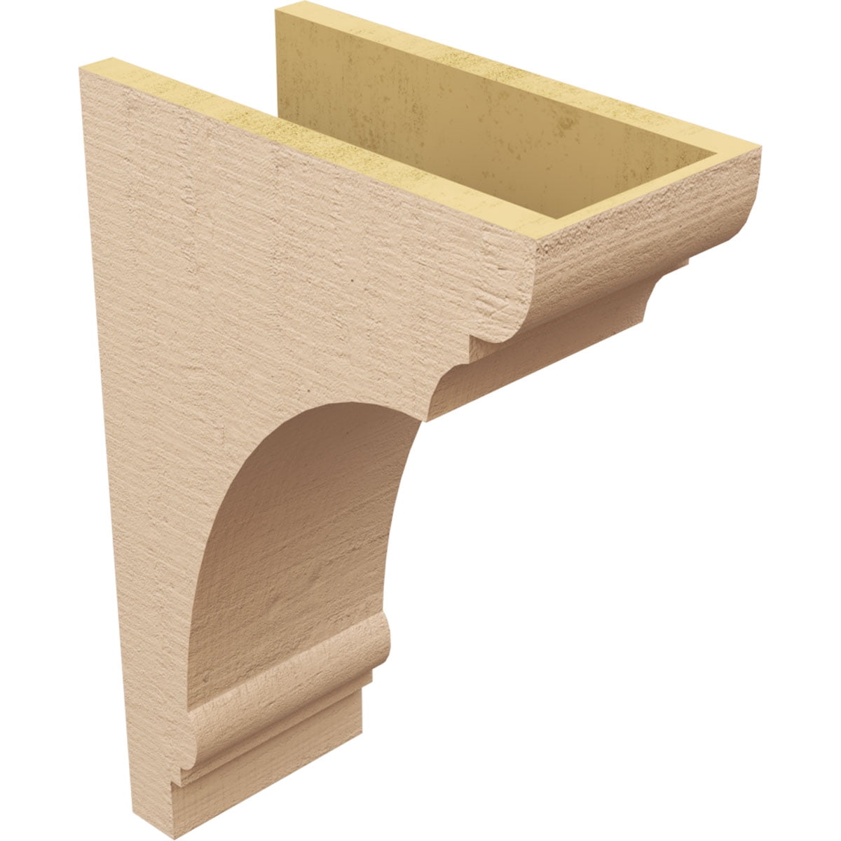 7"W x 14"D x 21"H Classic Hughes Rough Cedar Woodgrain TimberThane Corbel, Primed Tan