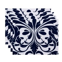 Simply Daisy 18" x 14" British Colonial Geometric Print Placemat (Set of 4)