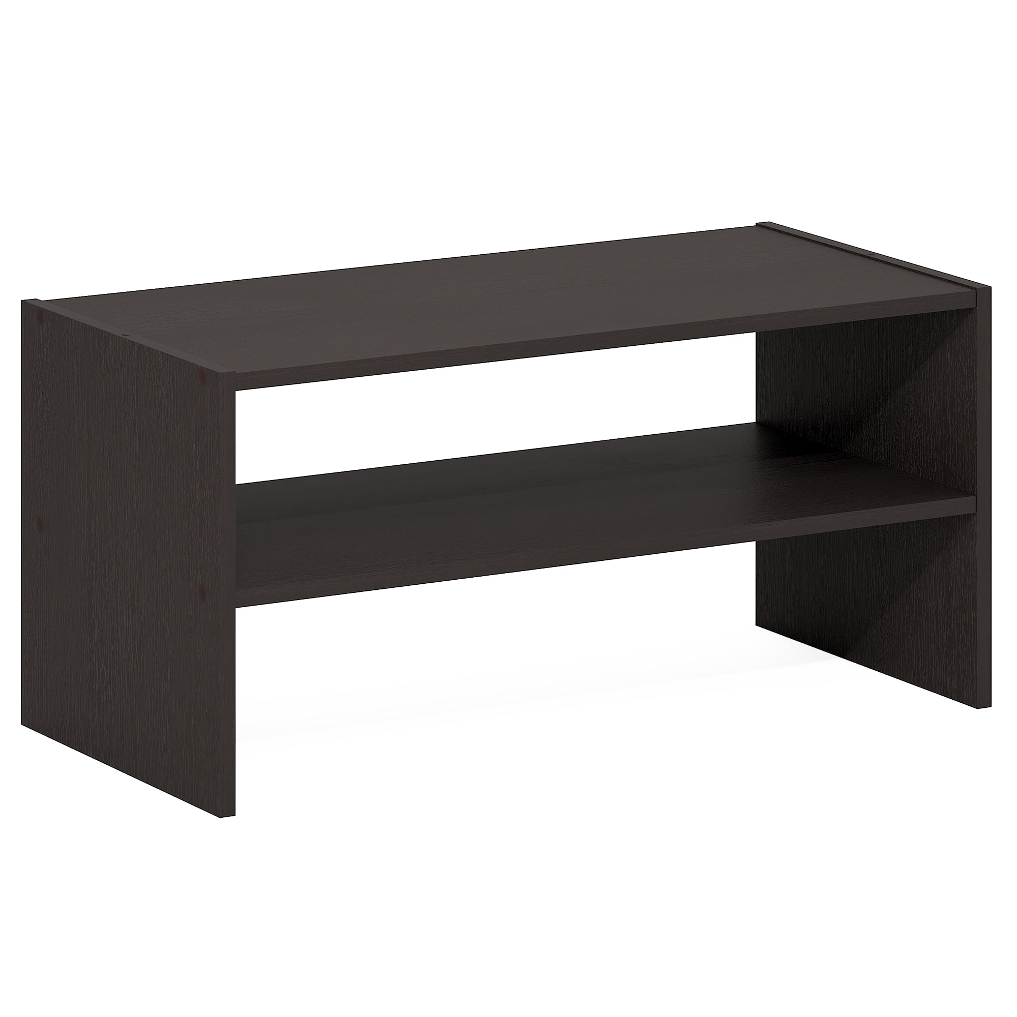 Furinno FANO 24-Inch Stackable Shoe Rack for Closet Entryway Black Dark Oak