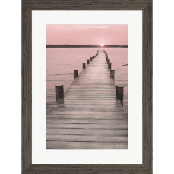Great Art Now Pink Sunset at the Dock by Lori Deiter, Framed Wall Art, 21W x 27.5H