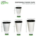 thumbnail image 3 of 12 oz Disposable White Paper Coffee Cups with Black Flat Lids, Recyclable Hot/Cold Beverage Paper Drinking Cups with Lids for Tea, Water, Coffee, Travel, Picnic, Breakroom, Office (25 PACK), 3 of 5
