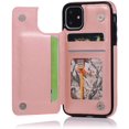 thumbnail image 2 of Case for iPhone 12 iPhone 12 Pro 6.1 inch, Luxury PU Leather Case [Two Magnetic Clasp] Card Slots Stand Function Butterfly Flower Pattern Durable TPU Shockproof Back Wallet Cover - Rose Gold, 2 of 15