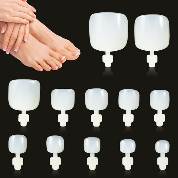 shiyou-False Nail for Toes Natural Fake Toe Nail Art Tips Acrylic Toe Nail for Women Girls Fake French Tip Toe Nails Nail Art Design Short Fake Toe Nails Big Toe Tips Press on Toenails (120pcs)