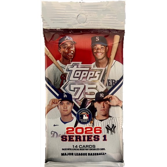 Topps Baseball Series 1 2026 Trading Cards Pack 96 (14 cards per pack)