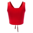 thumbnail image 3 of Women's Sexy Casual Adjustable Ruched Stretchy Slim Fit Jersey Crop Top, 3 of 5
