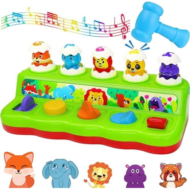 Pop Up Animals Toy with Music & Sound, Early Developmental Toy for 12-18 Months Baby, Infants & Toddlers,1 Year Old Girls & Boys