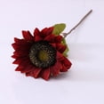 thumbnail image 1 of XmhyTop 12 girasoles artificiales con tallos de 4,7 pulgadas, girasoles de seda a granel para decoración de bodas, hogares, jardines, fiestas al aire libre (rojo), 1 of 5