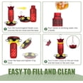 thumbnail image 6 of Hummingbird Feeders for Outdoors, Hanging Hummingbird Feeder with 5 Flower-Shaped Feeding Ports, 16 Oz Bird Feeder with Bee Proof & Built-in Ant Moat, Outdoor Garden Decor Gifts for Women Mom, 6 of 7