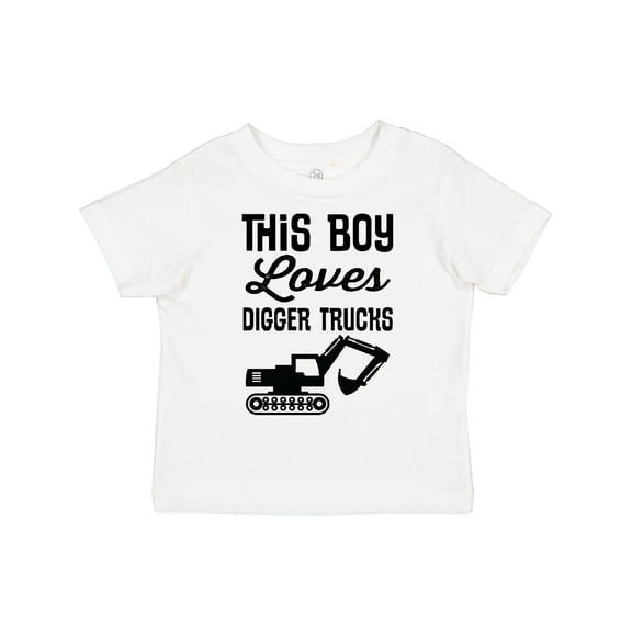 Inktastic This Boy Loves Digger Trucks Construction Boys Toddler T-Shirt