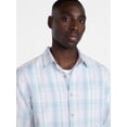 thumbnail image 4 of George Men's and Big Men's Linen Blend Button Up Shirt with Long Sleeves, Sizes S-5XL, 4 of 5