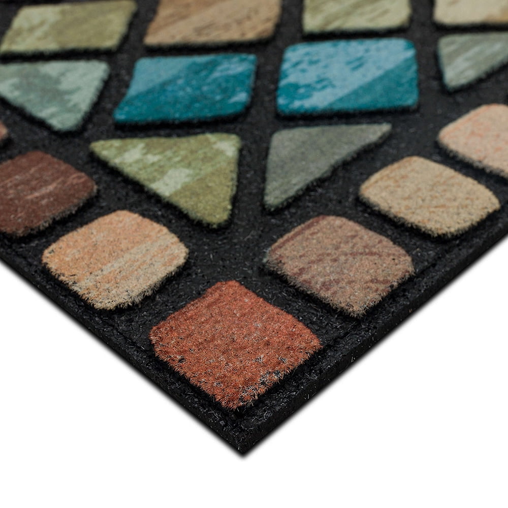 Mohawk Home Diamond Planks Outdoor Polyester Door Mat, Multi, 1' 6" X 2' 6"