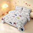 thumbnail image 3 of Homewish Fungus Botanical Mushroom Quilt Full,Wild Plants Floral Full Bedspread Sets,White,Light Gray Reversible,3 Pieces, 3 of 7