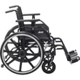 thumbnail image 3 of Silla de ruedas Drive Medical Viper Plus GT con reposabrazos universales, reposapiés abatibles, asiento de 56 cm, armazón verde oscuro y tapizado negro., 3 of 5