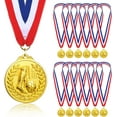 thumbnail image 1 of 12 Pack Kids Football Metal Gold Metal Medals with Tri-Co, 1 of 5