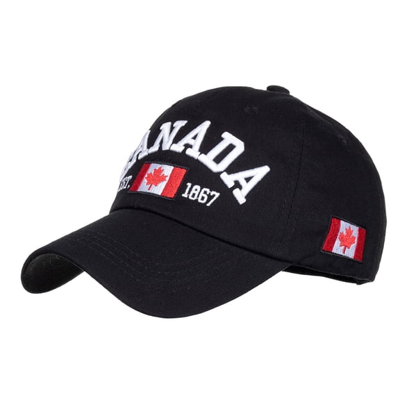 Canada Maple Leaf Flag Cap Adjustable Est 1867 Baseball Cap for Women Men