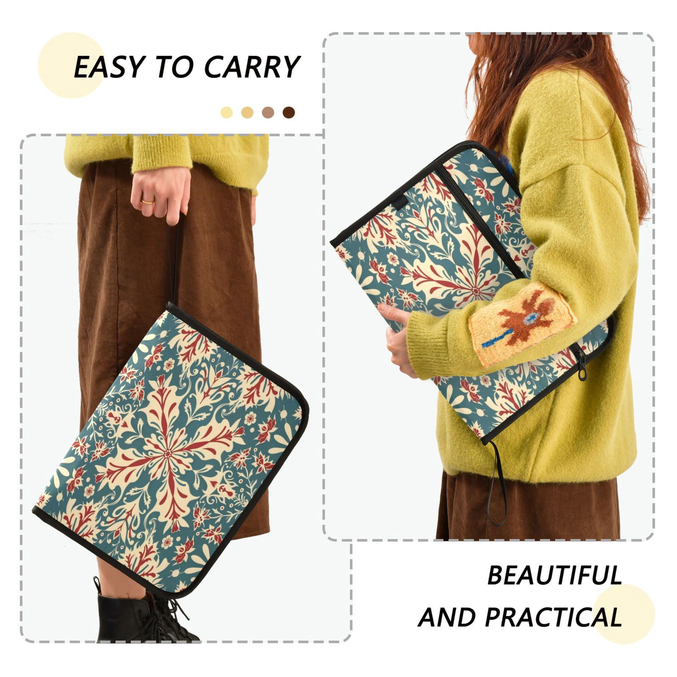 Organ Folder 14.2 x 0.8 x 10.6 Inches 13 Separate Pockets A4 Size Documents Folder A Sort Storage File Manager For The Home Office Christmas Flower