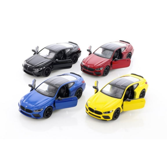 Kinsmart BMW M8 Competition Coupe Diecast Car Set - Box of 12 1/38 scale Diecast Model Cars, Assorted Colors