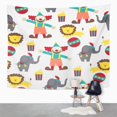 thumbnail image 2 of UFAEZU Circus Pattern Baby Clown Cute Lion Tent Elephant Wall Art Hanging Tapestry Home Decor for Living Room Bedroom Dorm 51x60 inch, 2 of 2