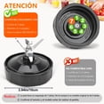 thumbnail image 4 of 2 Piezas Repuesto Aspas Licuadora Ninja, 7 Aletas, Extractor de Cuchillas, con Cepillo de 2 Limpieza y 2 Juntas de Goma de Repuesto, Compatible con Nurti Ninja Blenders Auto iQ BL480 BL642 BL801 NN102, 4 of 6