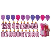 Birthday Girl Pathway Markers Candle Numbers Cake Balloons