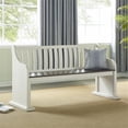 thumbnail image 2 of Pemberly Row Two-Tone Ivory and Dark Oak Farmhouse Dining Bench with Back, 2 of 6