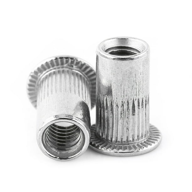 Tuerca remachable ciega roscada de cabeza plana M3-M8, tornillo de inserción de tuerca de acero inoxidable (M5)