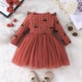 thumbnail image 5 of HOMADLES Girls Dress Long Sleeve Crewneck Solid Soft Clothing Casual Dress for Girls Soft Mesh Comfortable Dress Watermelon Red 9 Months, 5 of 8