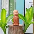 thumbnail image 4 of Yaoyar Cute Monk Statue Miniature Buddha Figurine Wise Figure Baby Little Monk Sculpture Collectibles Crafts Arts Zen Ornaments Wall Shelf Desktop Garden Home Office Car Decoration Gift, 4 of 7