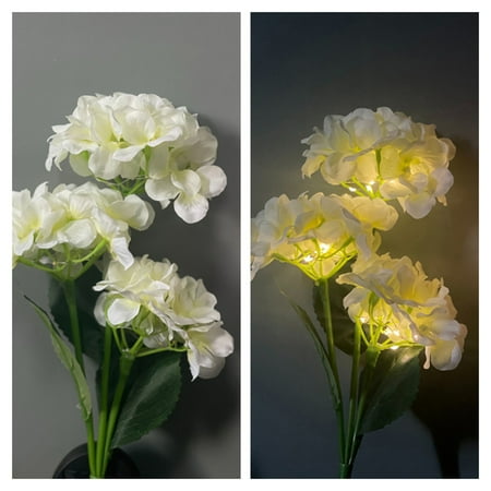 

Hydrangea Solar Garden Stake Lights Outdoor In-Groud Realistic LED Flower Lights Hydrangea Solar Garden Stake Lights Garden Patio Yard Solar lights 2 per box in Outdoor In-Ground White 2 Pieces
