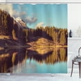 thumbnail image 1 of Ambesonne Aspen Tree Shower Curtain, Mountain Lake Colorado, 69"Wx70"L, Green Brown Pale Blue, 1 of 3