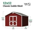 thumbnail image 3 of Little Cottage Co. 12x12 Classic Gable Shed, Outdoor Wood Storage Shed Do-It-Yourself Precut Kit, 3 of 13
